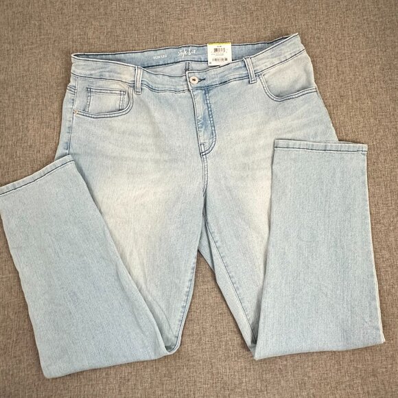 NEW Style & Co Blue Jeans Plus 18W Slim Leg Open Desert Mid Rise $49.50 Slimming - Picture 3 of 13